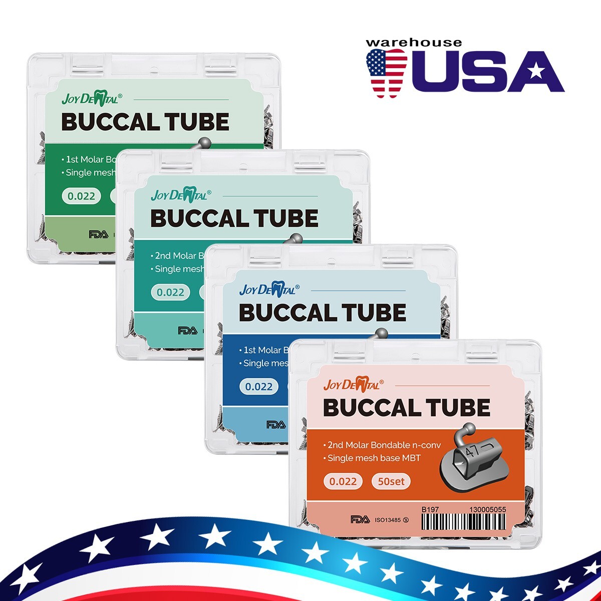 Dental Ortodoncia Tubos bucales Roth/MBT 022 1er Molar Bondable Non-Convertible
