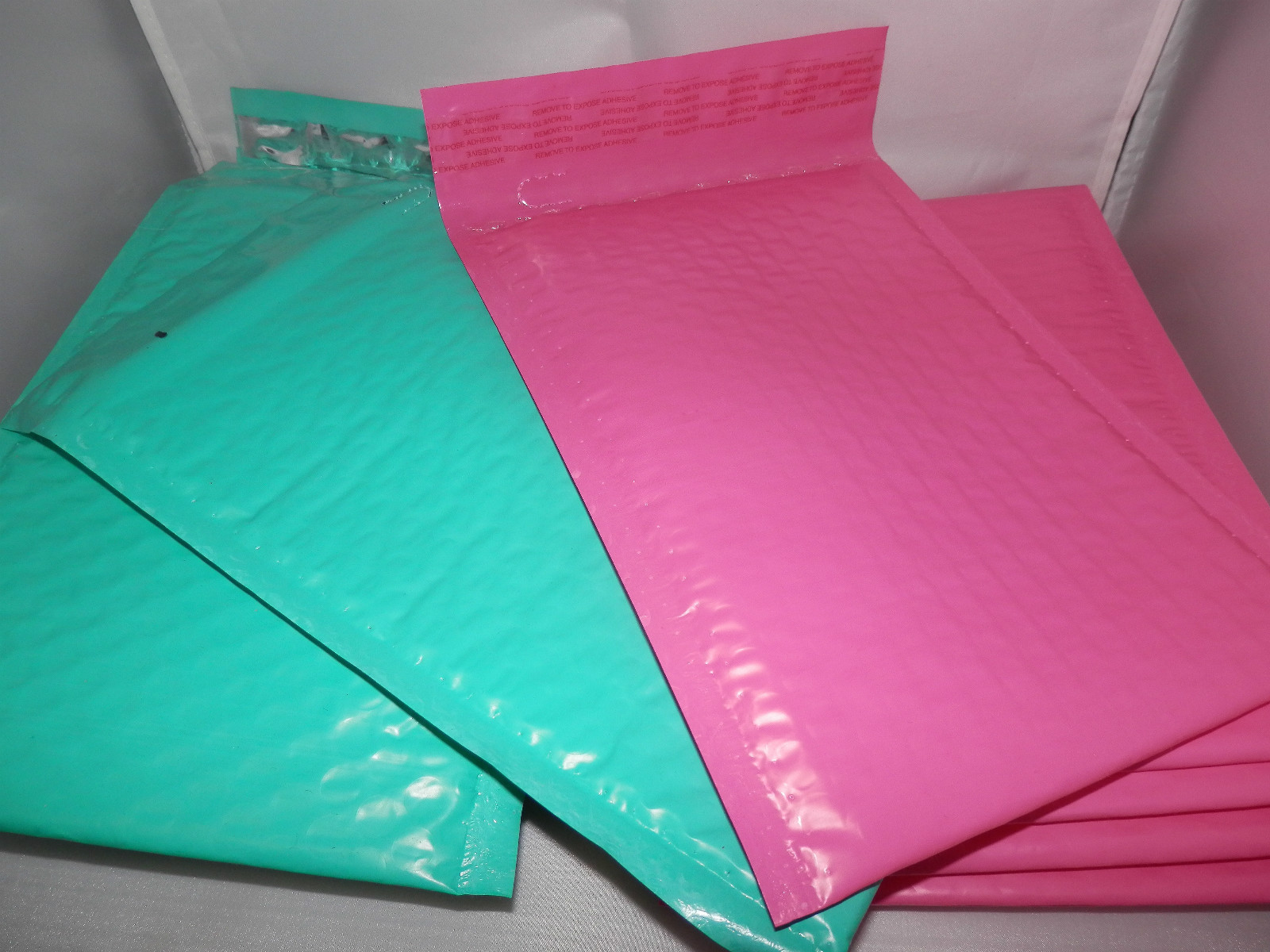 100 Hot Pink and Teal 6×9 Poly Bubble Mailers, Wholesale Colored Mailers #0