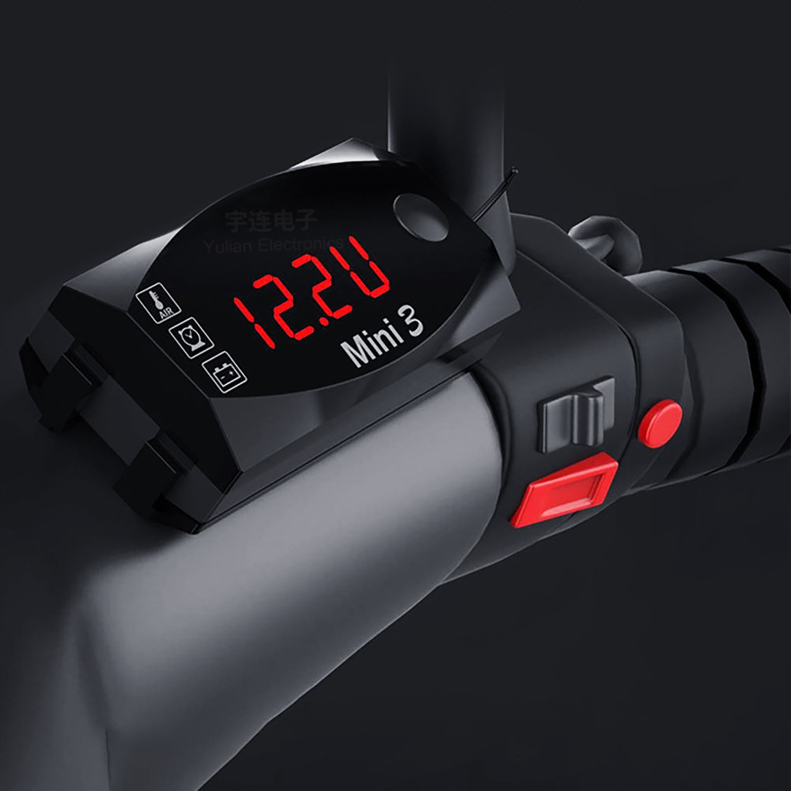 3-in-1 Waterproof Motorcycle Digital LED Thermometer Clock Voltage Voltmeter