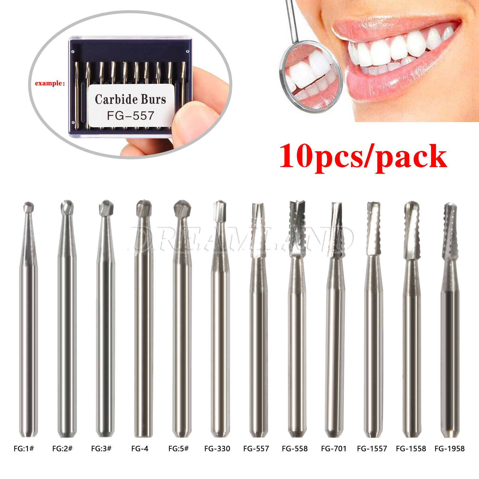 Dental FG Fresas de carburo de tungsteno Fit Alta Velocidad pieza de mano USA