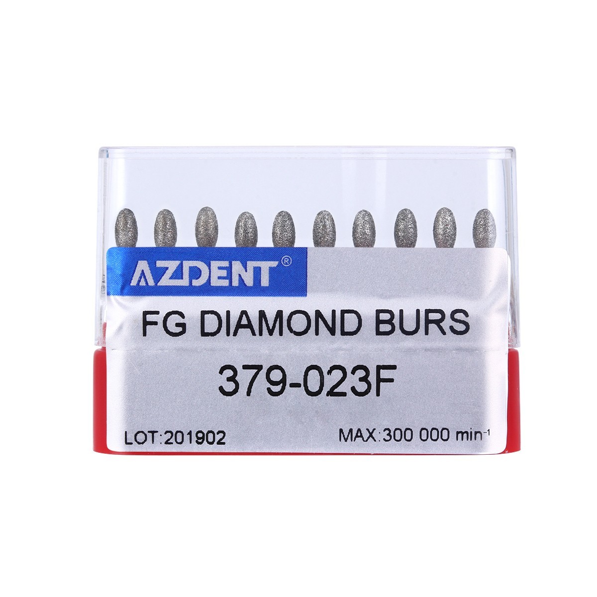 10Pcs AZDENT Dental Carbide Burs FG557Cross Cut Cylinder Fissure for Handpiece