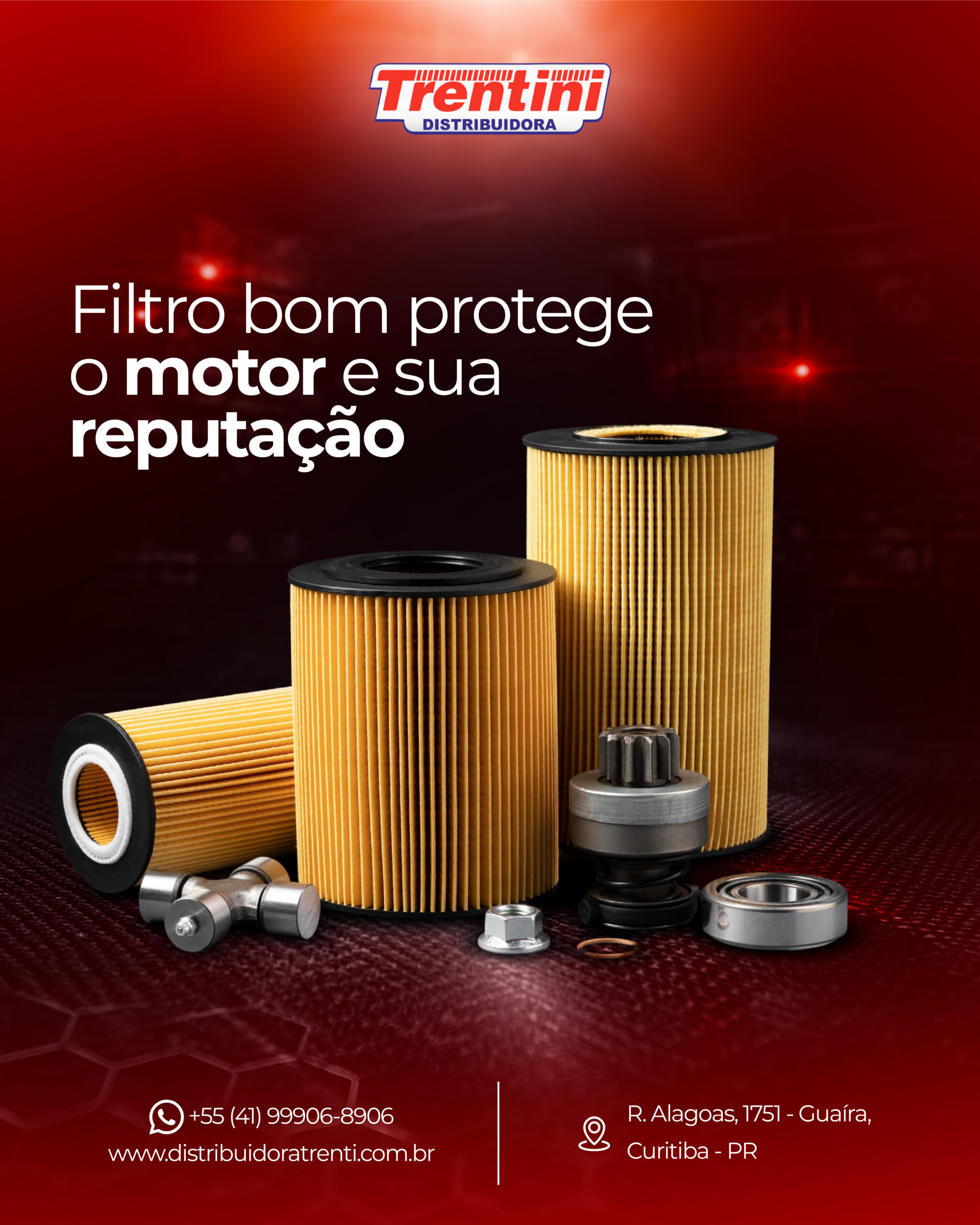Filtro bom protege o motor e sua reputação